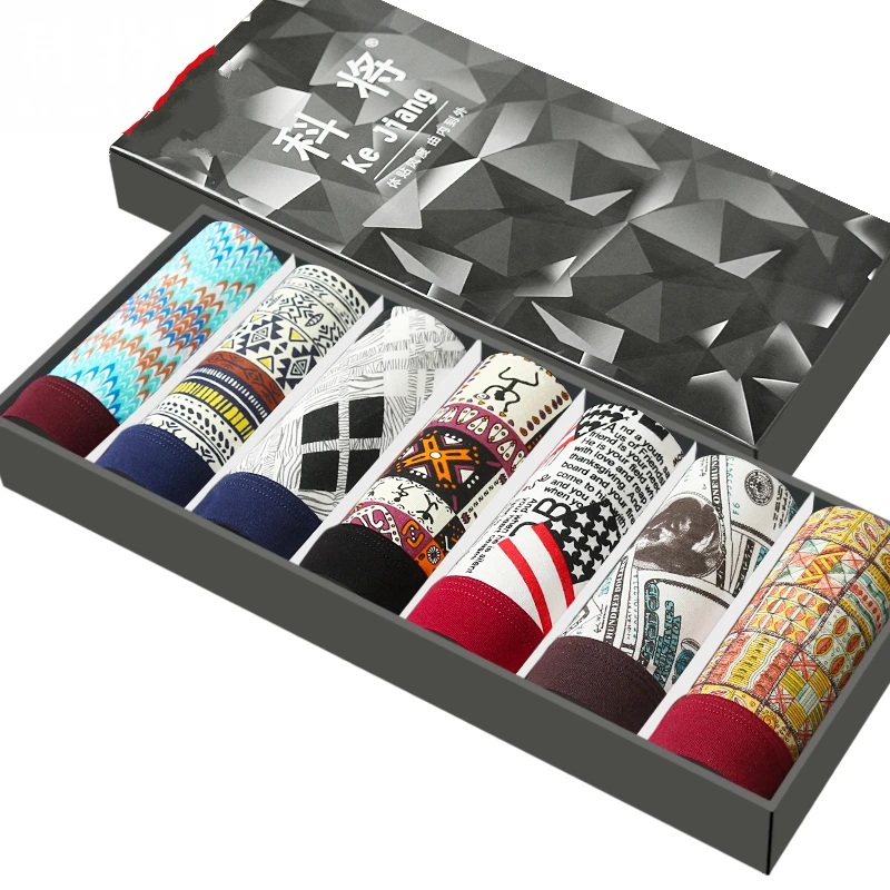 

7pcs/lot Men's Underwear Boxers Fashion Printed Men Underpants Boxer Shorts Modal Male Panties Pouch Sheath Underpants