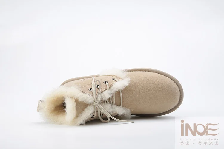 Новый стиль Модные из натуральной овечьей кожи на меху мужские полусапоги зимние ботинки для мужчин на шнуровке Повседневная женская