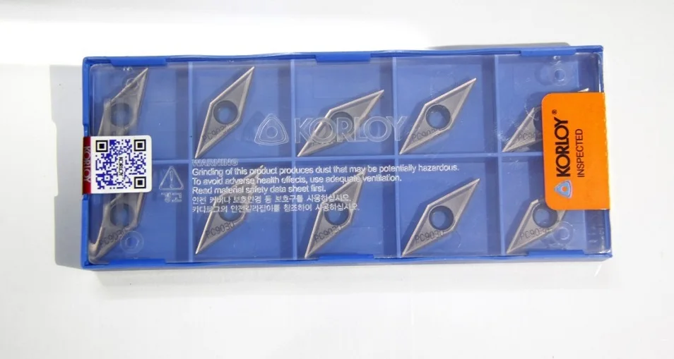 KORLOY carbide insert VBMT160404 PC9030 turning tools milling cutter PVD coated grades for