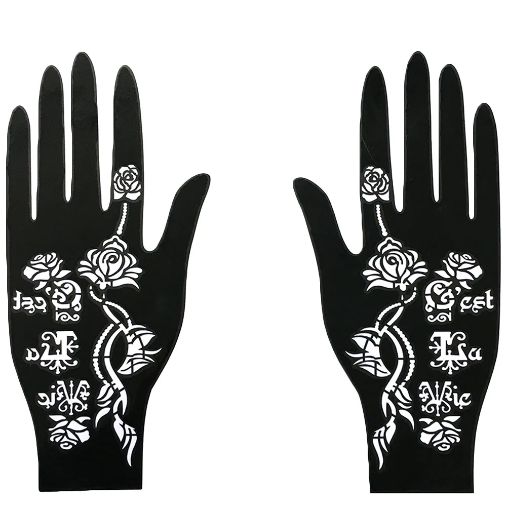 1 пара черный цвет руки хна трафареты 8 Узор на выбор тату, боди-арт стикер использовать тату наклейка на руку 21,5*10,5 см