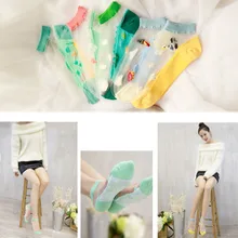 Модные женские кружевные носки с кристаллами красивые ультратонкие прозрачные эластичные шелковые шорты носки для девочек