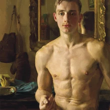 Хорошее качество-высокое искусство# Топ телесного искусства картина маслом на холсте- художник телесный мужской тело гей искусство- 3" Большой