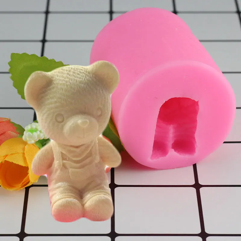 

Mujiang 3D Bear Boy Silicone Soap Mold Candle Resin Clay Molds Fondant Cake Decorating Tools Candy Chocolate Gumpaste Moulds