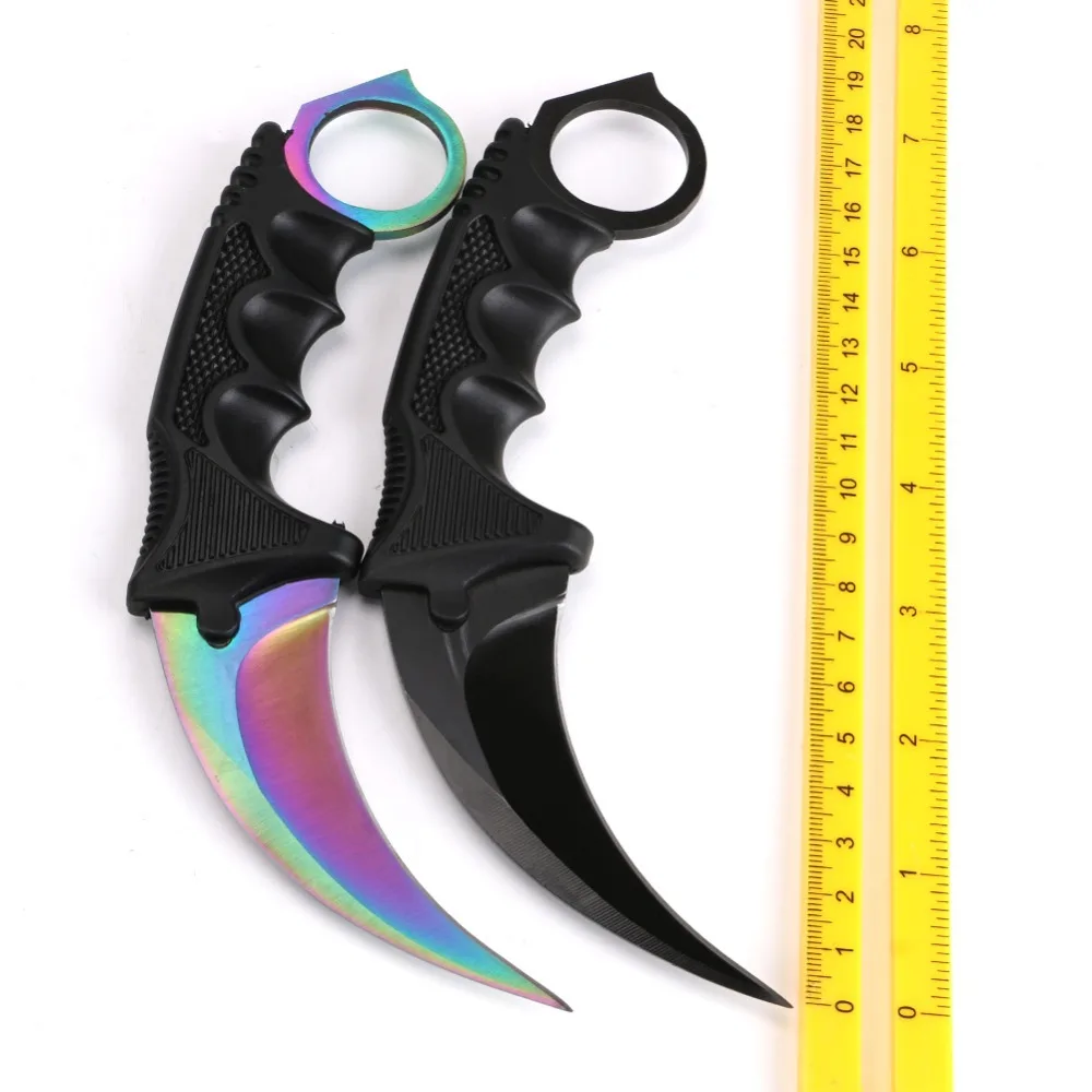 CS GO охотничий фиксированный нож Karambit тактический боевой выживания шеи коготь ножи утилита Кемпинг уличный карманный нож EDC ручной инструмент