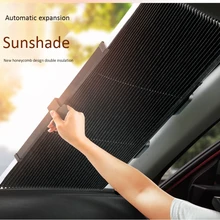 Универсальный автомобильный выдвижной передний лобовое стекло Sunshad для внедорожников и грузовиков, заднее лобовое стекло, солнцезащитный козырек, УФ защита, занавеска