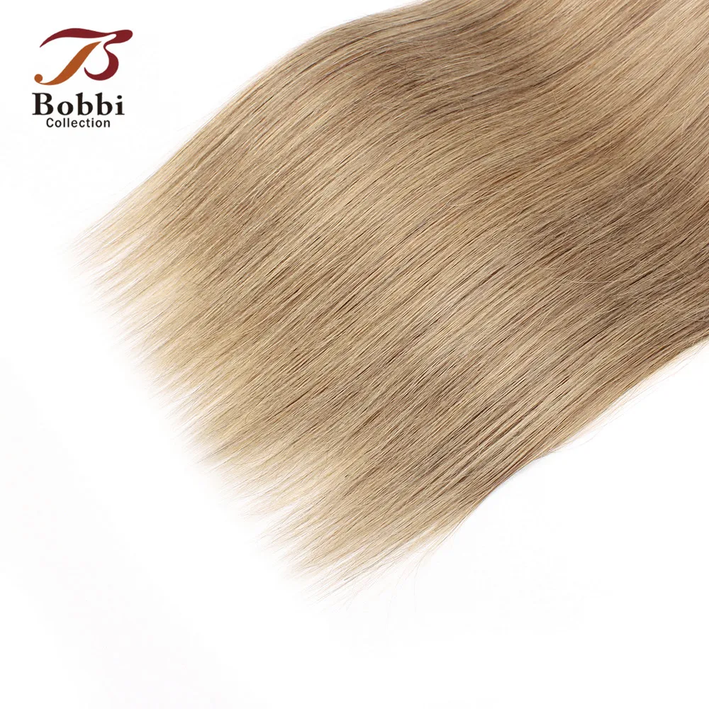 Коллекция Bobbi 2/3 пряди с кружевной застежкой цвет 8 пепельный блонд индийские пучки прямых и волнистых волос не Реми человеческие волосы