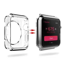 ASHEI часы Чехол для Apple Watch случае 38 мм 42 мм Мягкие TPU Ультра тонкий корпус сбоку Защитная крышка для iwatch 38 мм серии 1/2/3