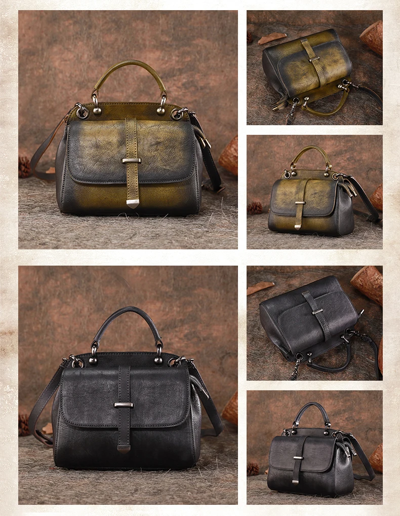 Женская кожаная сумка-мессенджер в стиле ретро, новинка, дизайн, повседневная сумка из воловьей кожи, ручная работа, женская сумка