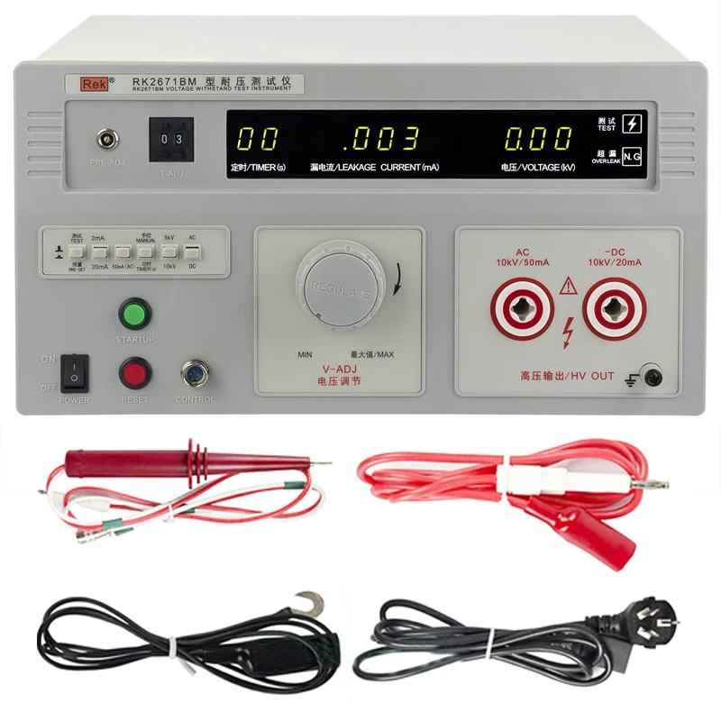 220 В RK2671BM 10KV (AC/DC) 500VA выдерживает тестер Hi Pot измеритель напряжения тока утечки