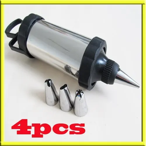 Free shipping Metal Cake Cupcake Decorating Icing Piping Syringe Gun 4