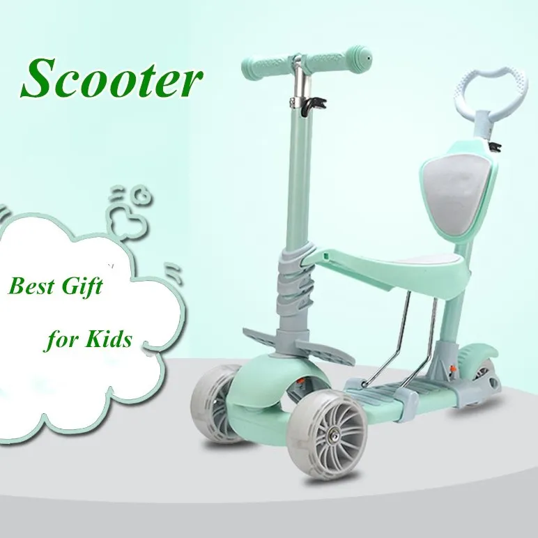 

5 In 1 Double Mode Scooter With Three Wheels For Children Kids Growing Up Outdoor Sport Balance Ride Bike Multi-Mode Toy