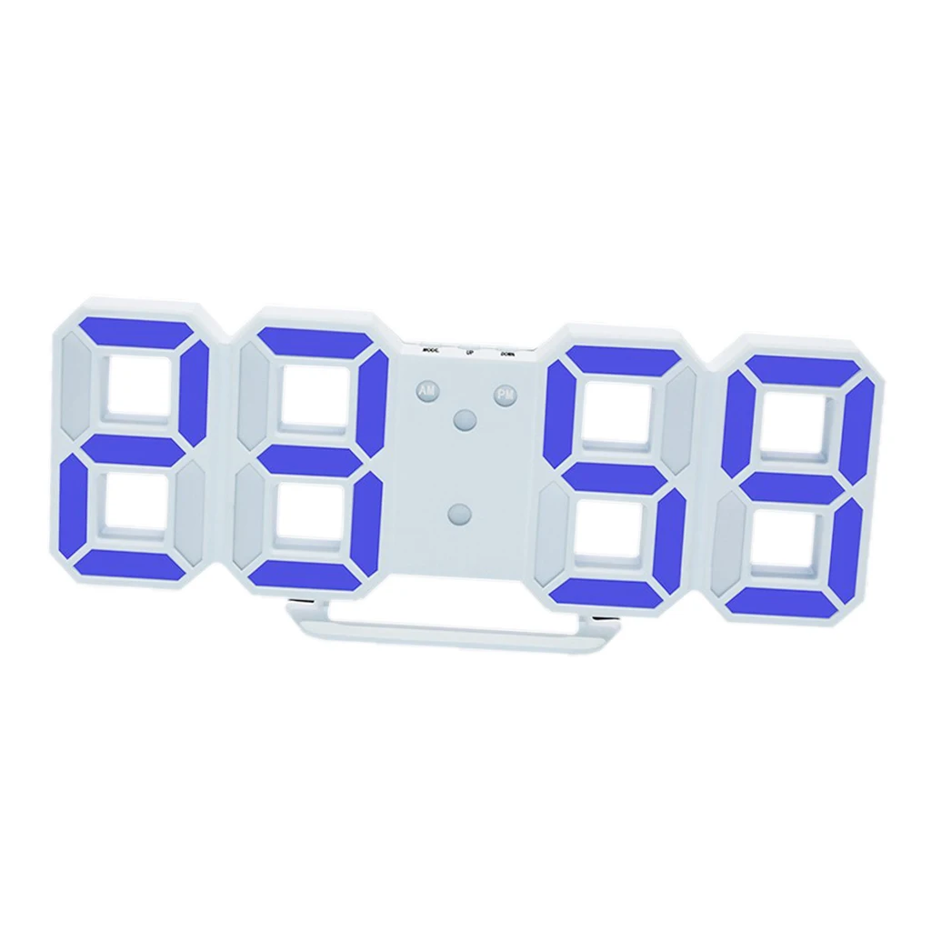 Modern ABS Digital LED Table Desk Clock 24/12 Hour Display Alarm Snooze Wall Hanging Decor Desktop Home Office Ornament