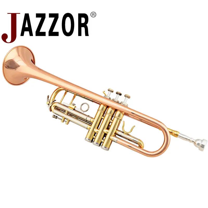 JAZZOR JZTR 400 профессиональная труба B плоская Золотая лакированная латунные