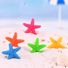 5 個海辺カラフルなヒトデミニチュア置物 Diy アクセサリー人形ベビー家の装飾シミュレーション動物かわいい人形