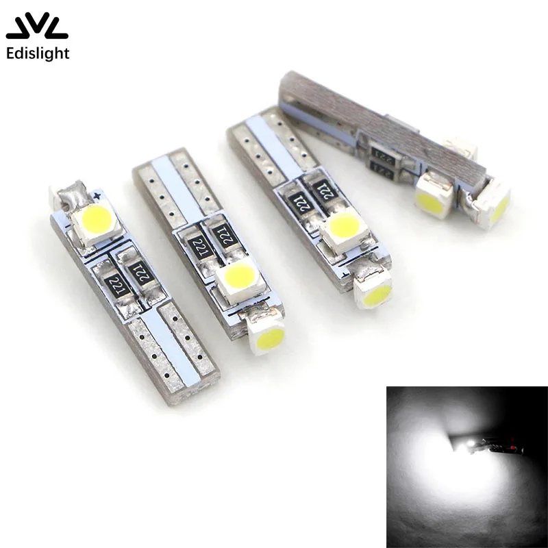 4 шт. T5 W3W W1.2W Автомобильные светодиодные лампы Dahboard 58 70 74 286 3SMD Led