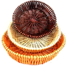 Плетеные корзины миски для фруктов растительная пища корзины для хранения хлеба плетеные корзины уложенные на кухне