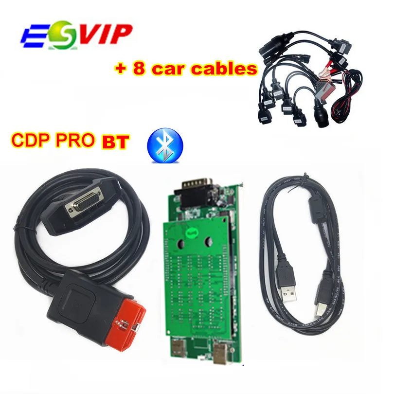 

High Quality 2016.1 keygen newest NEW CDP Car diagnostic tool TCS Scanner TCS CDP pro plus Bluetooth With 8 Car Cables