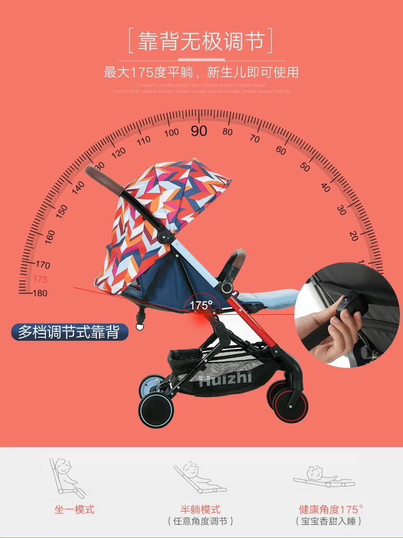 Быстрая! Многофункциональная легкая коляска с зонтиком, переносная складная переносная тележка с карманом