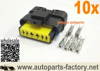 

longyue 10pcs FCI 6 way female car injector connector plug
