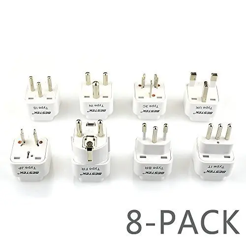 

BESTEK Grounded Universal Plug Worldwide Plug Travel Adapter Set 8 Packs International Travel Adapter Converter Plugs Converters
