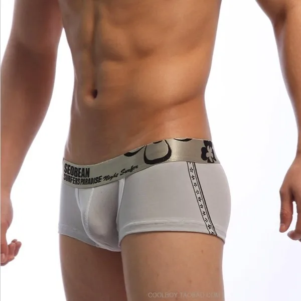 Free shipping men's sexy boxers underwear seobean male