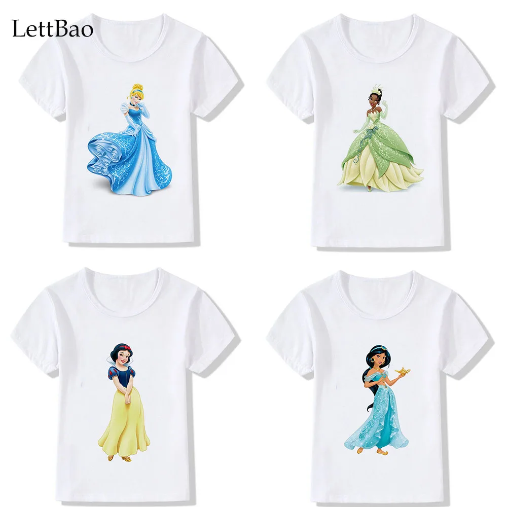 Детская футболка с принтом «Русалка Жасмин»; летняя хлопковая футболка с короткими рукавами и круглым вырезом; футболка для маленьких девочек; одежда для детей