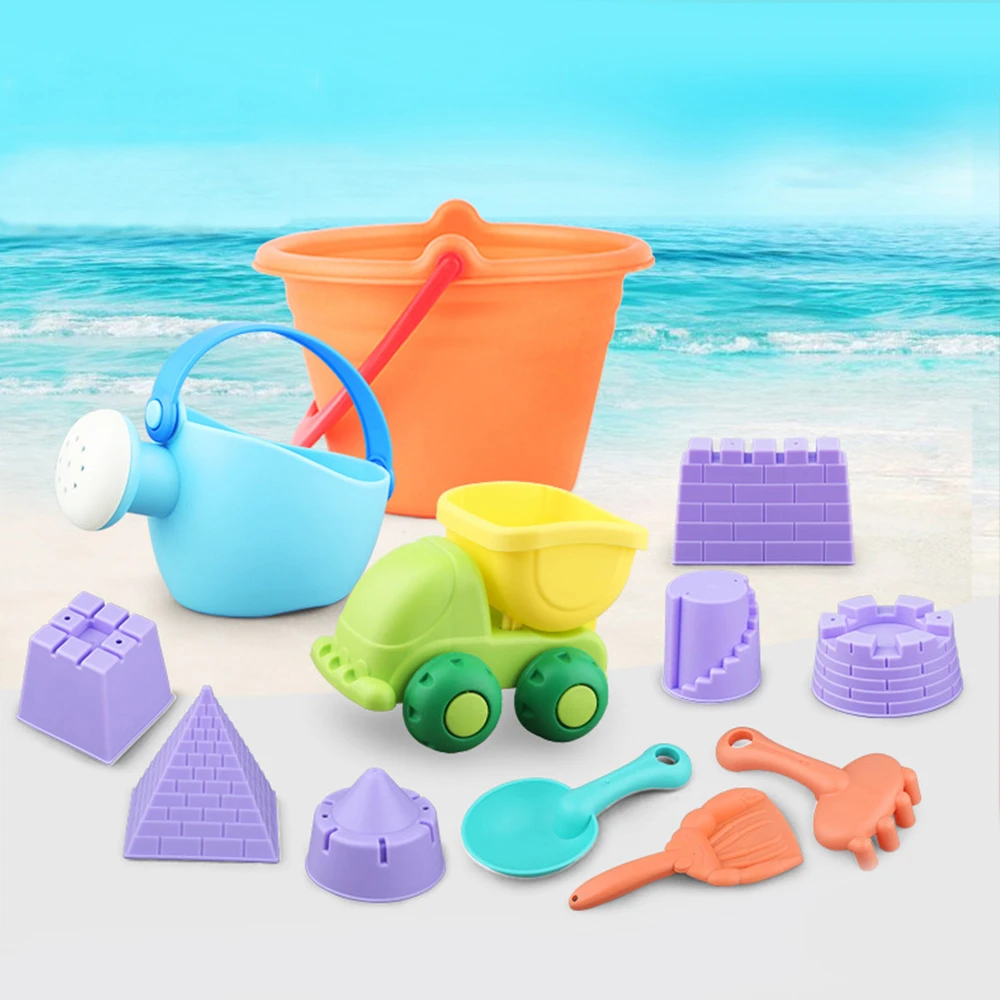 22 шт. детские пляжные игрушки песочница игрушки для детей песочница песчаные формы песочный замок тележка для инструмента лопаты утки ведро уличная игрушка