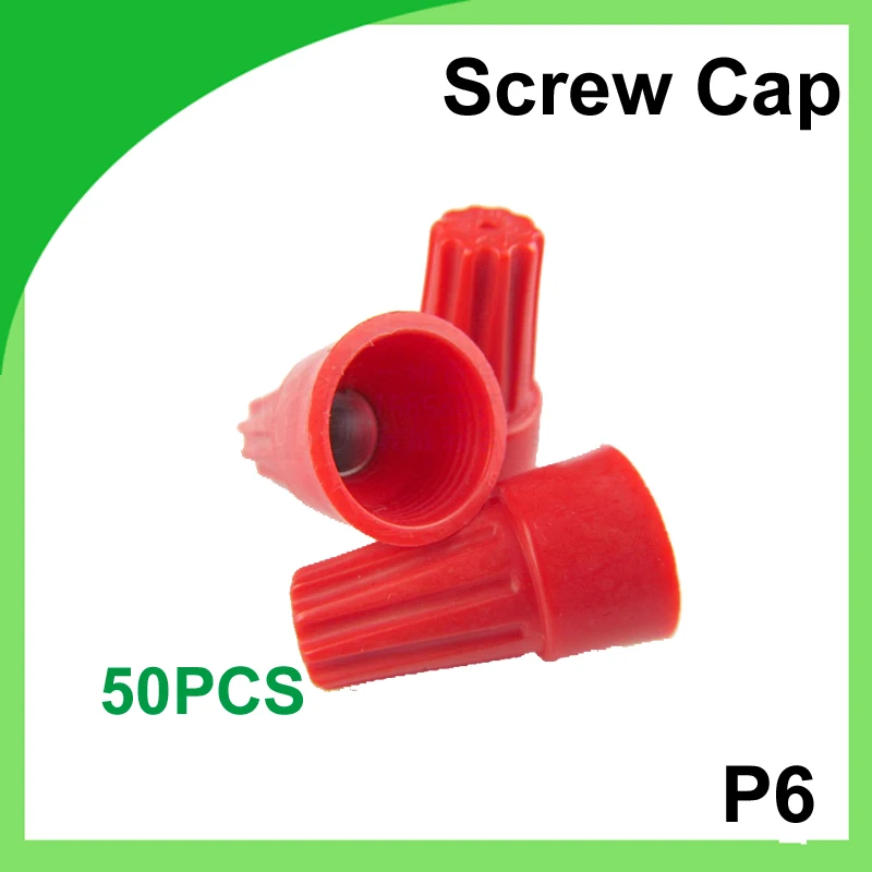 

50pcs/set P6 Red Electrical Wire Twist Connectors Assorted Wire Twist Nut Connector Terminals Cap Rotating Kit