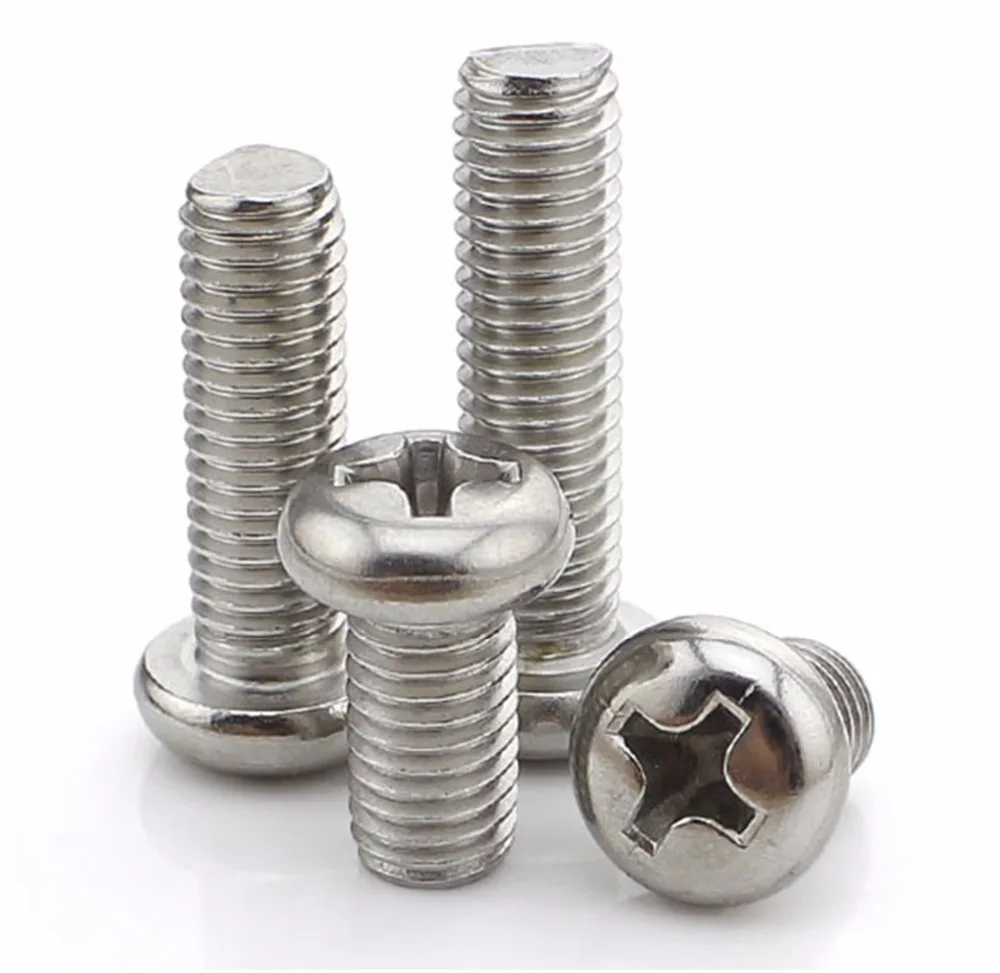 

100PCS M4 Stainless Steel Cross Recessed Phillips Screw Round Pan Head Screw M4*5/6/8/10/12/14/16/20/25/30/35/40mm