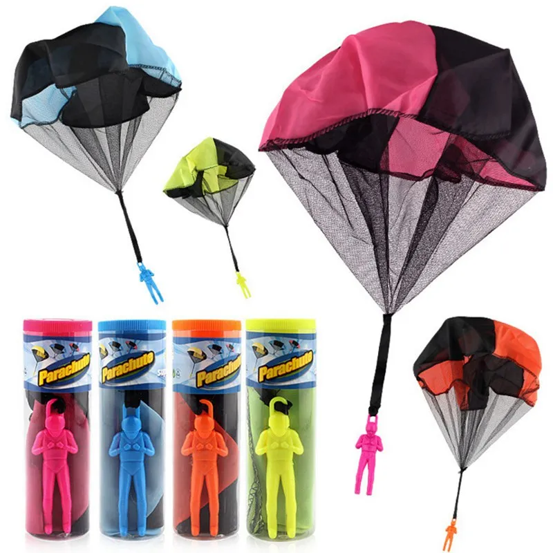 2Pcs Hand Throwing kids Mini Light Play Parachute Toys For Children Outdoor Games Soldier Outdoor Sports Educational Toys Kids - Цвет: 2pcs Random colors