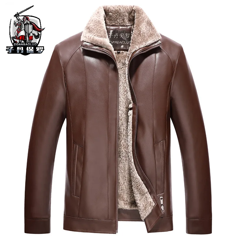 New Hot Sell Casual Men's Leather Jackets Men Leather Coats Brand High Quality PU Outerwear Male Wool Liner Warm Leather Jacket