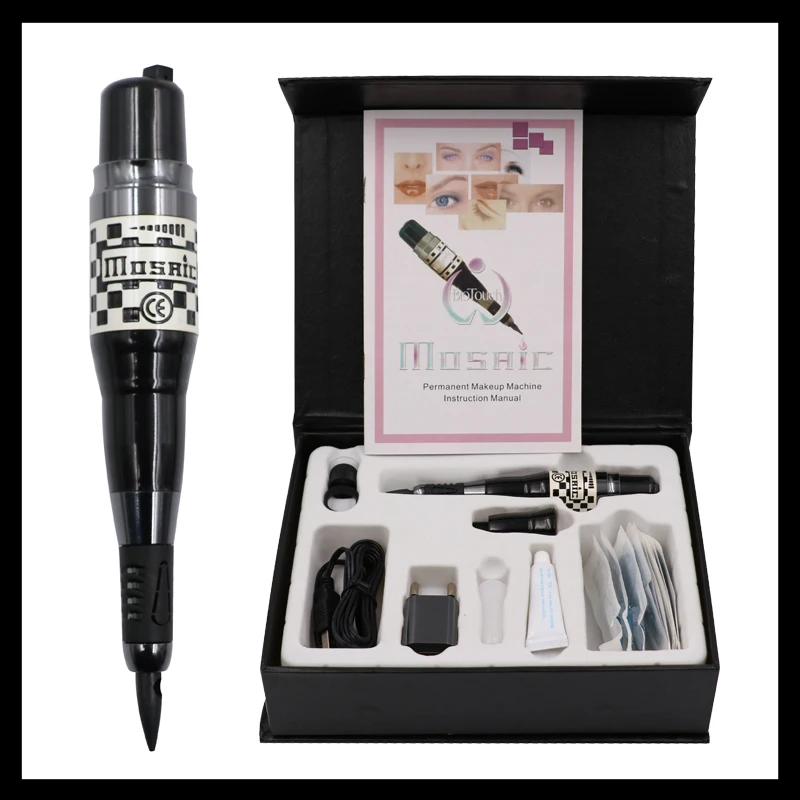 

1 set Small Permanent Makeup USA mosaic tattoo machine kit Complete Cosmetic Tattoo Kits With Tattoo Gun Needles Caps