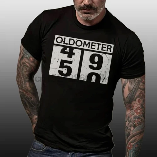 

Oldometer 49 50 50th Birthday Gift Vintage Men Black t-shirt S-5XL
