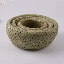 Круглая бамбуковая плетеная хранилище корзина для фруктов и овощей тарелка для хранения конфет Блюдо Корзина для пикника украшения дома