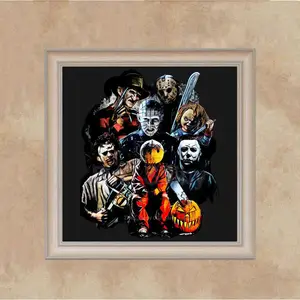 5D DIY Full Diamond Painting Horror Movie Character Collection Diamond Embroidery 3D Cross Stitch Home Decor Halloween Gift