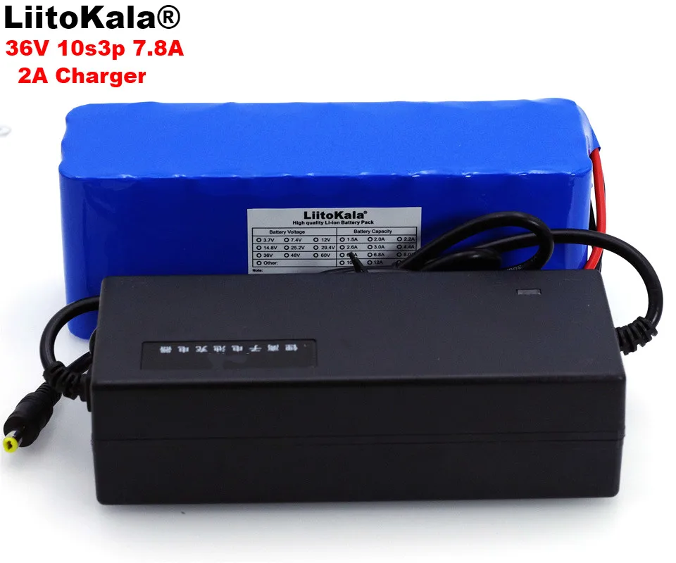 

LiitoKala 36v 7.8Ah 10S3P 18650 battery pack, modified bicycles, electric vehicle 36v protection PCB + 2A charger