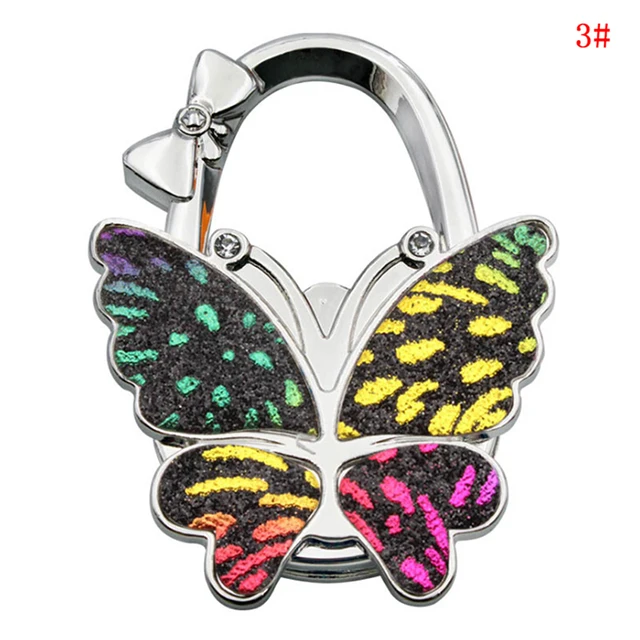 Cute Butterfly & Cat Foldable Purse Hook - Handbag Hanger For Tables, Holds Up To 12 Lbs