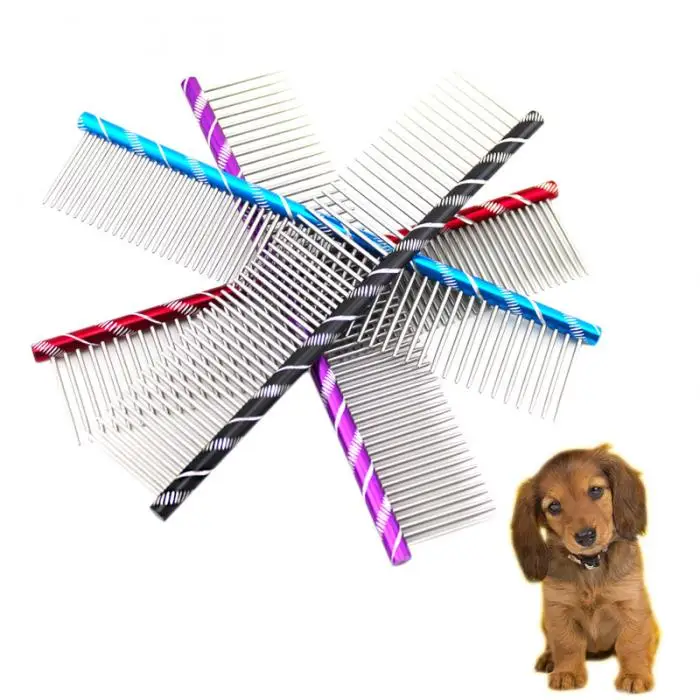 Pet гребни для Собак Открытый узел гребни для ухода за шерстью животных 19 см для лохматых собак кошек HYD88