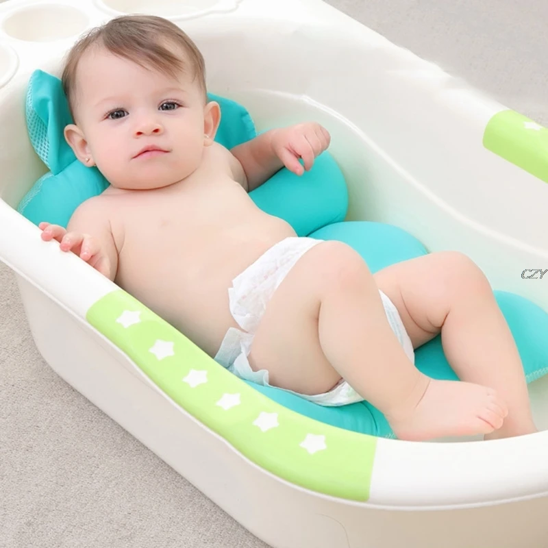 

Newborn Baby Bath Tub Pad Baby Foldable Bath Tub pad & chair & shelf Infant Safety Shower Antiskid Cushion Net Mat
