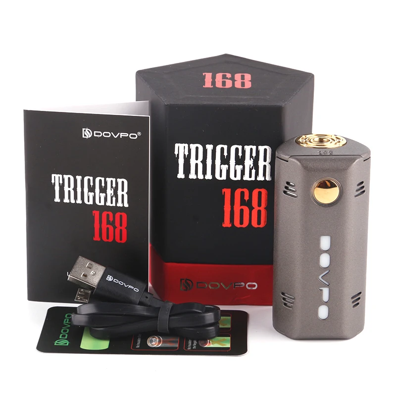 

DOVPO TRIGGER 168W BOX MOD Dual 18650 No Battery 0.96" OLED Display 168 W Electronic Cigarette Vape Mod for RDA RTA RDTA