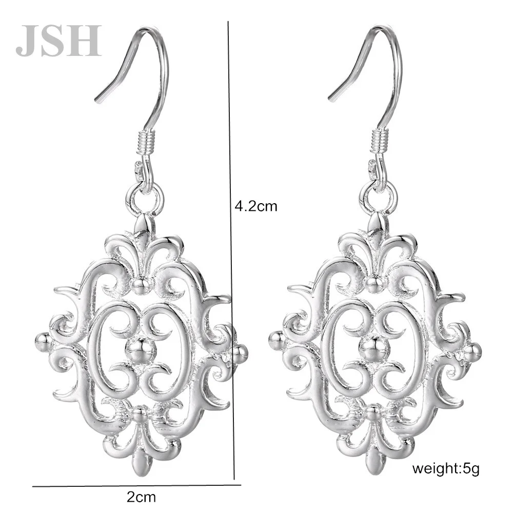 wholesale , Retro Lady women silver color earrings party charms wedding nice cute lovely Bohemia fashion classic jewelry LE046