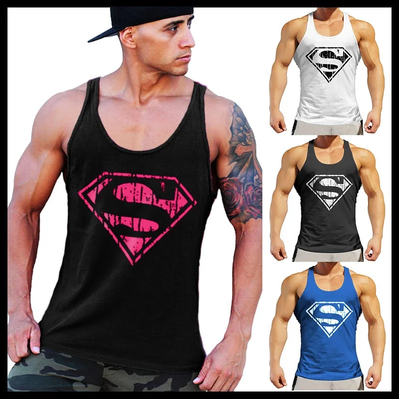 Buy OA Men Tank Tops Superman Pink Vintage Tanks Gym