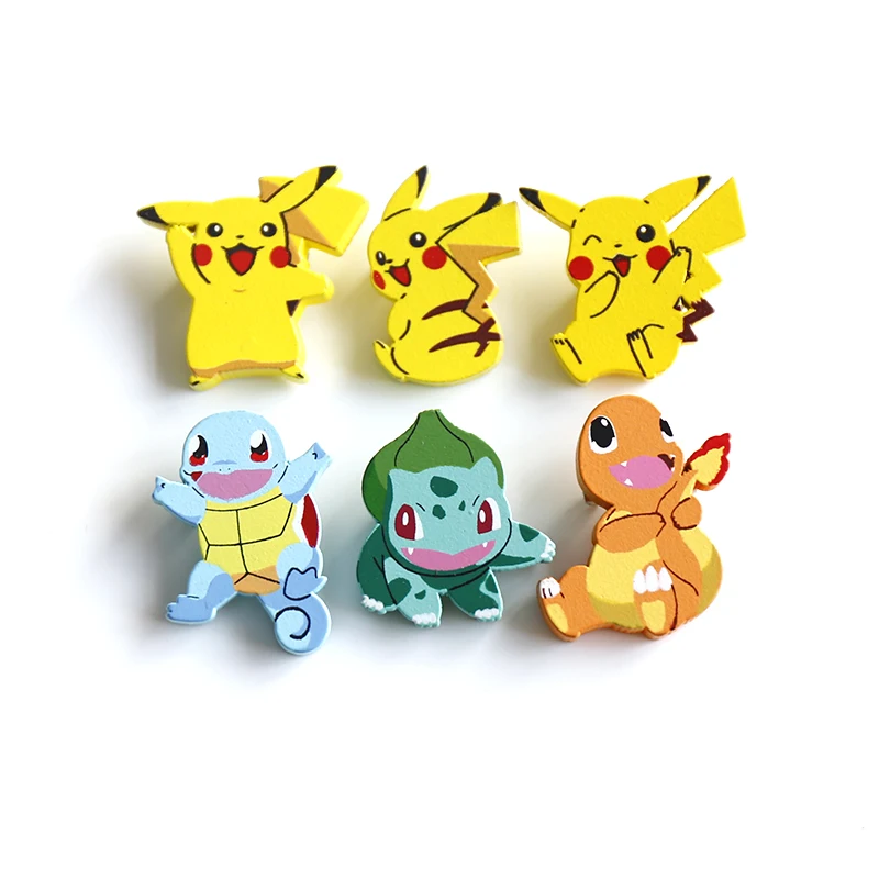 

Nengdou M12 Cute Badges for Clothing Japanese Anime Icons On Backpack Wooden Badges for Children Cartoon Pin Brooch for Female