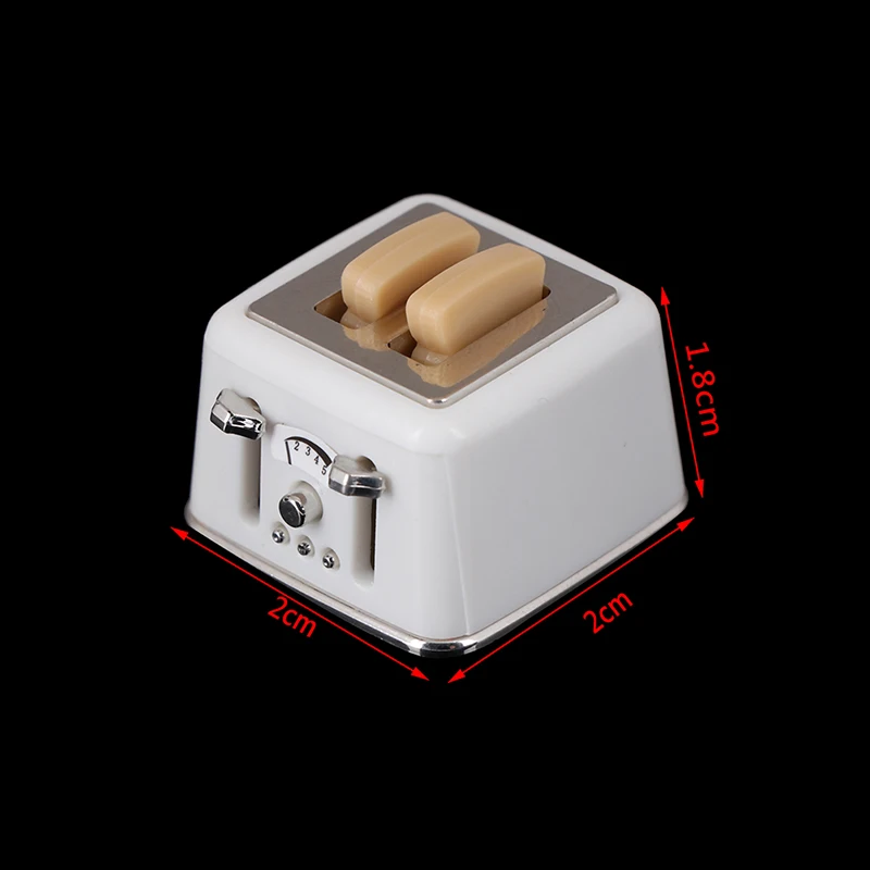 

Bread Machine With Toast Miniature Doll houses Mini Accessories Cute Decorations Toaster 1/12 Scale Dollhouse