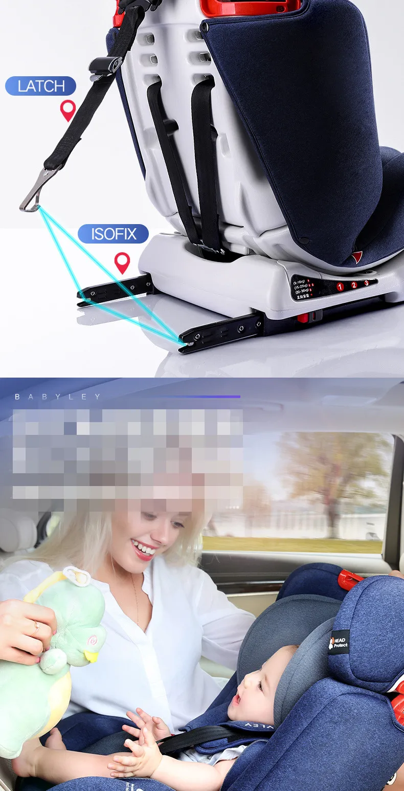 ISOFIX детские автомобильные безопасные сиденья, регулируемые детские автомобильные сиденья От 0 до 12 лет, большой угол ComfortInterface, автомобильные безопасные сиденья, костюм для 9-36 кг