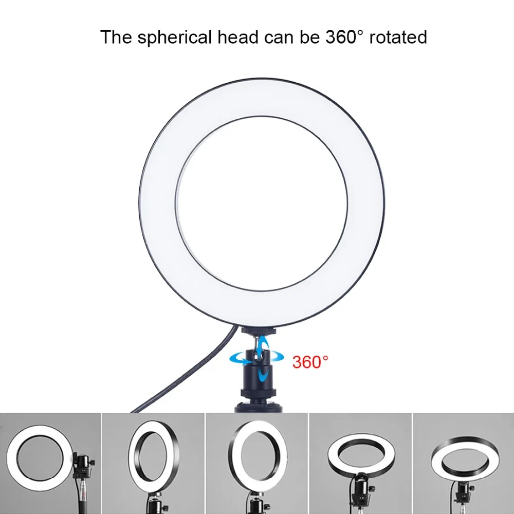 Настольный держатель с 4,6 дюймовым 6,2 Дюймовым светодиодный кольцевой светильник мини-штатив для видеоблоггеров