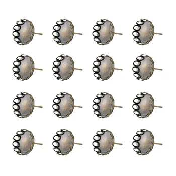 

20pcs 13mm Antique Bronze Brass Ear Stud Components Flat Round for DIY Earring Making Findings with 12mm Tray Pin: 0.6mm thick