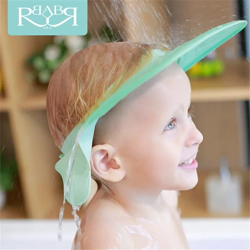 Цена Babyruler мыть волосы мягкие детские дети Дети душ сухой Шапочки для ванной Детские gehoorbescherming Регулируемый шляпа купальный козырек Водонепрони...