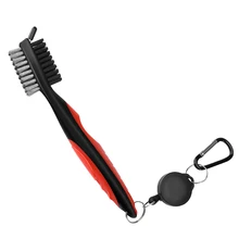 BOBLOV Golf Club Brush Groove Cleaner Dual Sided Nylon & Steel Cleaning Golf Brush With Spike Cleaning Club Loop Clip