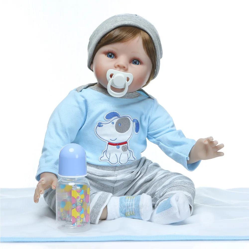 Nicery 20-22 дюймов 50-55 см Bebe Кукла реборн Мягкий Силиконовый мальчик девочка игрушка реборн кукла подарок для детей серые полосатые брюки